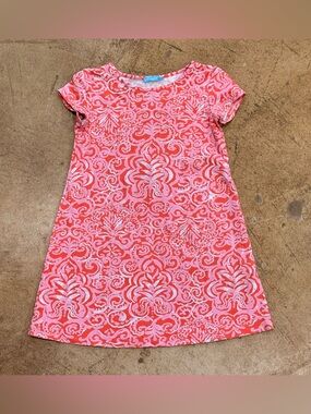 Girls J. McLaughlin Shift Dress Size 5 Preppy Summer Short Sleeve Dress pink